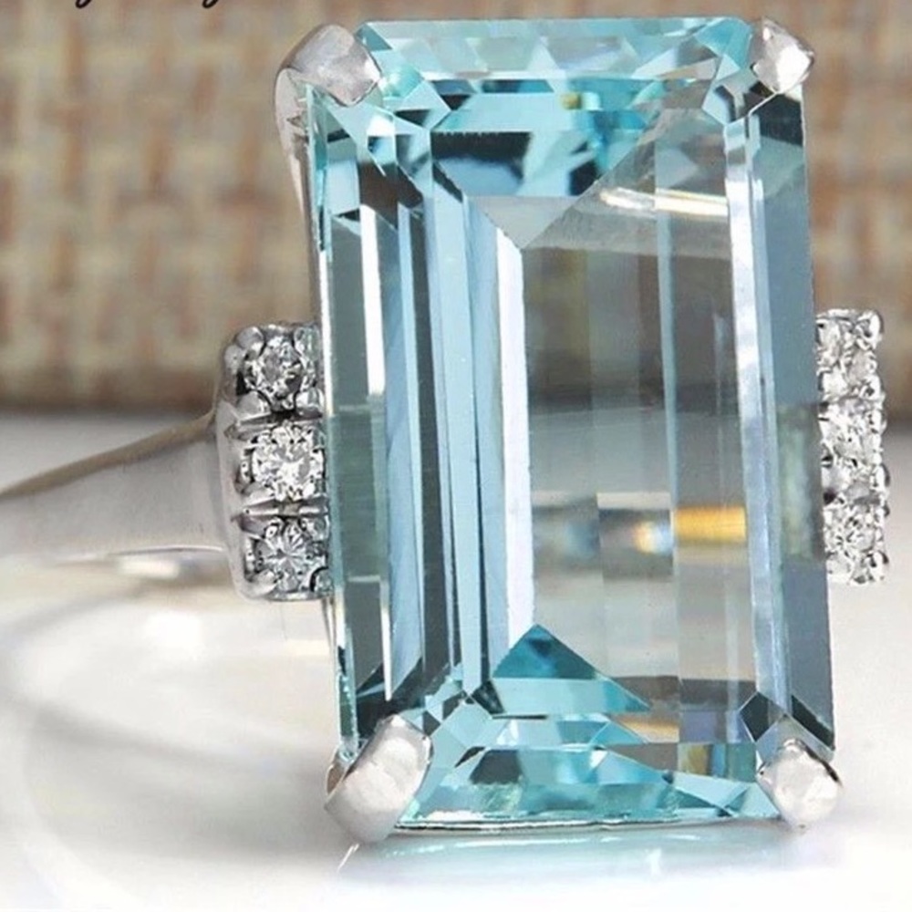Sterling Silver Big Stone Ring
